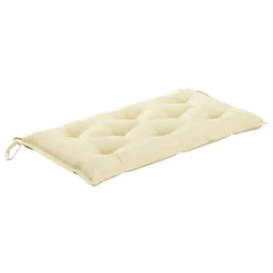 Banc De Jardin Avec Coussin Blanc Crème 112 Cm Bois De Teck -Le Coin Jardin banc de jardin avec coussin blanc creme 112 cm bois de teck 3666722424943 828807