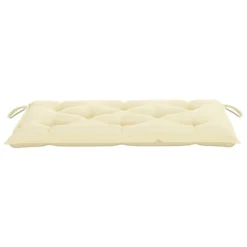 Banc De Jardin Avec Coussin Blanc Crème 112 Cm Bois De Teck -Le Coin Jardin banc de jardin avec coussin blanc creme 112 cm bois de teck 3666722424943 828808