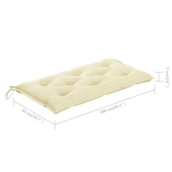 Banc De Jardin Avec Coussin Blanc Crème 112 Cm Bois De Teck -Le Coin Jardin banc de jardin avec coussin blanc creme 112 cm bois de teck 3666722424943 828811