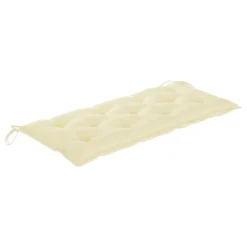 Banc De Jardin Avec Coussin Blanc Crème 120 Cm Bois De Teck 3 -Le Coin Jardin banc de jardin avec coussin blanc creme 120 cm bois de teck 3666722838184 829063