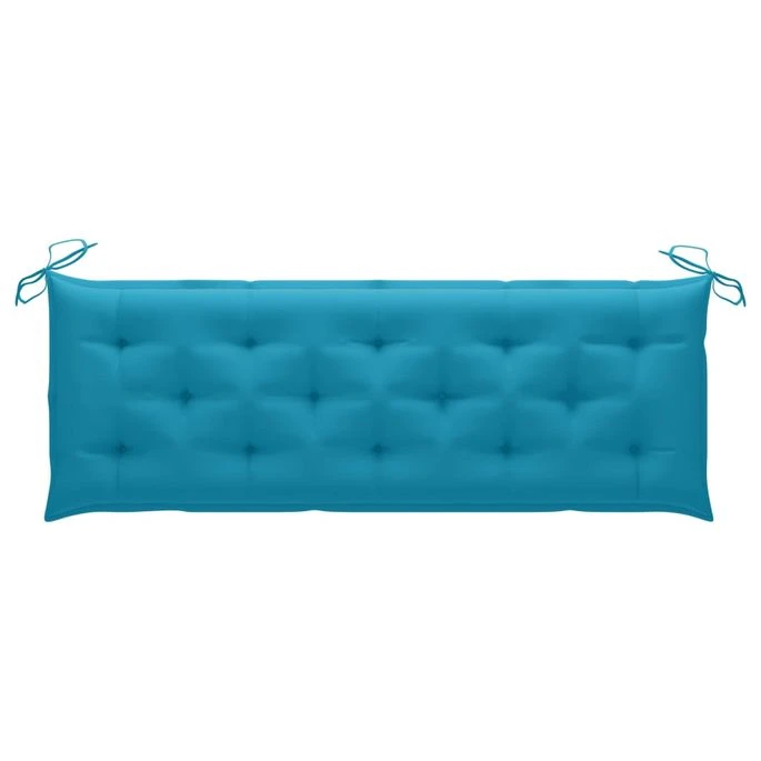 Banc De Jardin Avec Coussin Bleu Clair 150 Cm Teck Massif 2 6 Banc De Jardin Avec Coussin Bleu Clair 150 Cm Teck Massif 2 – Image 6
