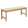 Banc De Jardin Avec Coussin Crème 120 Cm Bois De Teck Massif 3