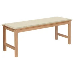 Banc De Jardin Avec Coussin Crème 120 Cm Bois De Teck Massif 3