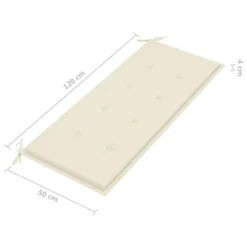 Banc De Jardin Avec Coussin Crème 120 Cm Bois De Teck Massif 3 -Le Coin Jardin banc de jardin avec coussin creme 120 cm bois de teck massif 8720286267370 830227