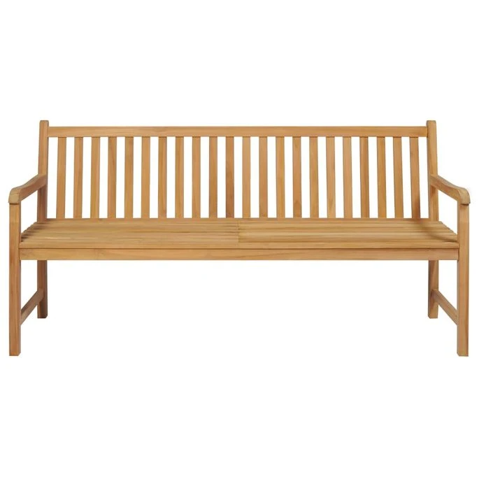 Banc De Jardin Avec Coussin Gris 175 Cm Bois De Teck Massif 3 Banc De Jardin Avec Coussin Gris 175 Cm Bois De Teck Massif – Image 3