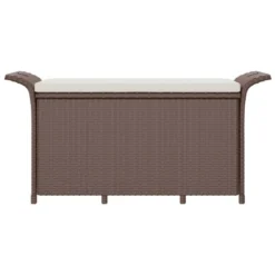 Banc De Jardin Avec Coussin Marron 116x46x57 Cm Résine Tressée -Le Coin Jardin banc de jardin avec coussin marron 116x46x57 cm resine tressee 3666722930338 1510199