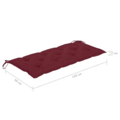 Banc De Jardin Avec Coussin Rouge Bordeaux 120 Cm Teck Massif -Le Coin Jardin banc de jardin avec coussin rouge bordeaux 120 cm teck massif 3666722838306 829122