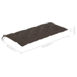 Banc De Jardin Avec Coussin Taupe 240 Cm Bois De Teck Massif 2 -Le Coin Jardin banc de jardin avec coussin taupe 240 cm bois de teck massif 3666722870023 830954