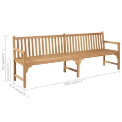 Banc De Jardin Avec Coussin Taupe 240 Cm Bois De Teck Massif 2 -Le Coin Jardin banc de jardin avec coussin taupe 240 cm bois de teck massif 3666722870023 830955