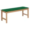 Banc De Jardin Avec Coussin Vert 120 Cm Bois De Teck Massif 2