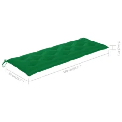 Banc De Jardin Avec Coussin Vert 150 Cm Bois De Teck Massif 4 -Le Coin Jardin banc de jardin avec coussin vert 150 cm bois de teck massif 3666722424677 829325