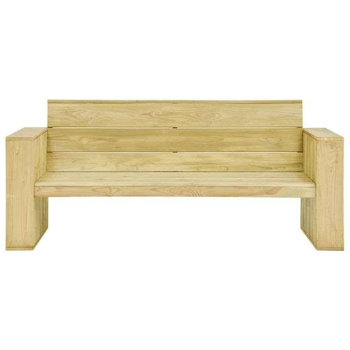 Banc De Jardin Avec Coussins Crème 179 Cm Pin Imprégné 2 Banc De Jardin Avec Coussins Crème 179 Cm Pin Imprégné – Image 2