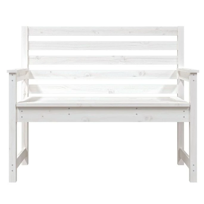 Banc De Jardin Blanc 109x48x91,5 Cm Bois Massif De Pin 4 Banc De Jardin Blanc 109x48x91,5 Cm Bois Massif De Pin – Image 4