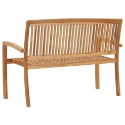 Banc De Jardin Empilable Et Coussin 128,5cm Bois De Teck Massif 10 -Le Coin Jardin banc de jardin empilable et coussin 128 5cm bois de teck massif 3666722422994 833111