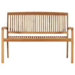 Banc De Jardin Empilable Et Coussin 128,5cm Bois De Teck Massif 23 -Le Coin Jardin banc de jardin empilable et coussin 128 5cm bois de teck massif 3666722423021 833073