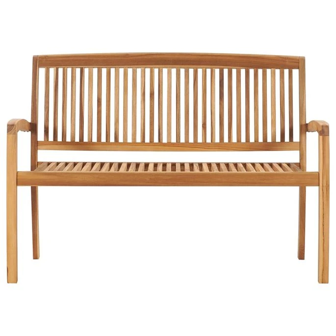 Banc De Jardin Empilable Et Coussin 128,5cm Bois De Teck Massif 16 3 Banc De Jardin Empilable Et Coussin 128,5cm Bois De Teck Massif 16 – Image 3
