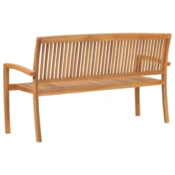 Banc De Jardin Empilable Et Coussin 159 Cm Bois De Teck Massif 25 -Le Coin Jardin banc de jardin empilable et coussin 159 cm bois de teck massif 3666722422703 833430