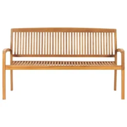 Banc De Jardin Empilable Et Coussin 159 Cm Bois De Teck Massif 13 -Le Coin Jardin banc de jardin empilable et coussin 159 cm bois de teck massif 3666722422918 833202