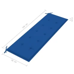 Banc De Jardin Et Coussin Bleu Royal 150 Cm Bois De Teck Massif 2 -Le Coin Jardin banc de jardin et coussin bleu royal 150 cm bois de teck massif 3666722424752 829232