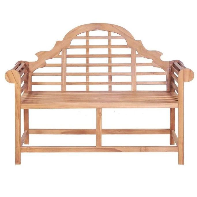 Banc De Jardin Incurvé Teck Massif Clair Ketia 136 Cm 2 Banc De Jardin Incurvé Teck Massif Clair Ketia 136 Cm – Image 2