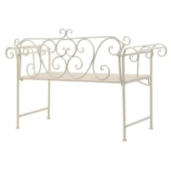 Banc De Jardin Métal Antique Blanc Break 132 Cm -Le Coin Jardin banc de jardin metal antique blanc break 132 cm 3666722558150 386198