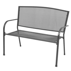Banc De Jardin Métal Et Maille Anthracite Reikish