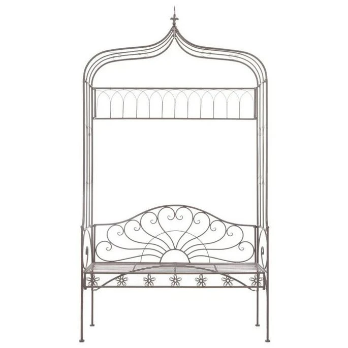 Banc De Jardin Métal Forgé Marron Antique Vakka 122 Cm 2 Banc De Jardin Métal Forgé Marron Antique Vakka 122 Cm – Image 2