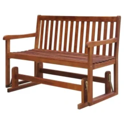 Banc De Jardin Oscillant Acacia Massif Foncé Sikash