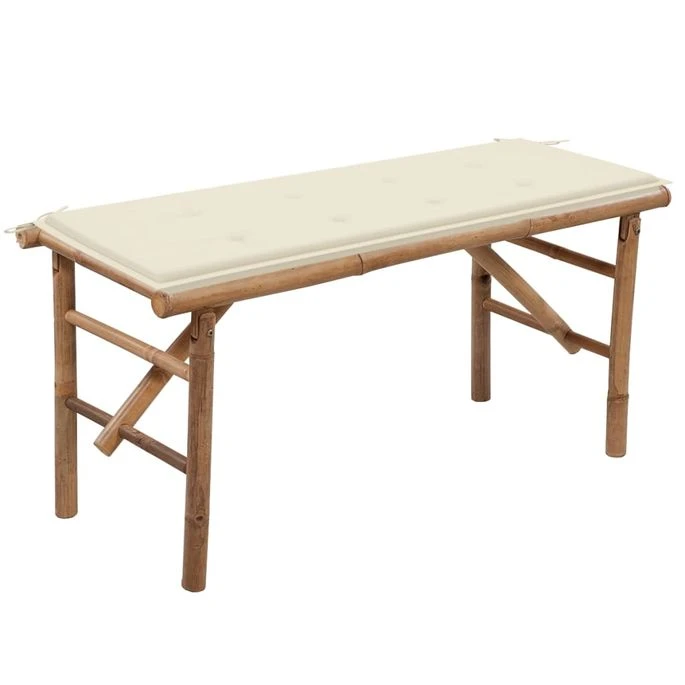 Banc De Jardin Pliable Avec Coussin 118 Cm Bambou 24 1 Banc De Jardin Pliable Avec Coussin 118 Cm Bambou 24