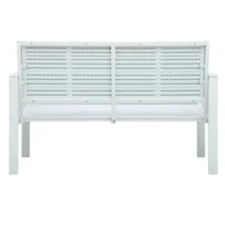 Banc De Jardin Polyéthylène Et Métal Blanc Nesly -Le Coin Jardin banc de jardin polyethylene et metal blanc nesly 3666722558839 385532