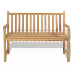 Banc De Jardin Teck Massif Clair Alida 120 Cm