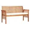 Banc De Jardin Tissu Blanc Et Acacia Massif Clair Tulak 150 Cm