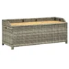 Banc De Rangement Acacia Massif Et Résine Tressée Grise Toplu