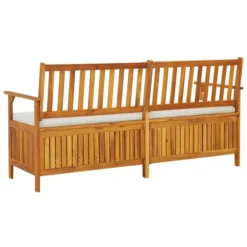 Banc De Rangement Avec Coussin 170 Cm Bois D'acacia Solide -Le Coin Jardin banc de rangement avec coussin 170 cm bois d acacia solide 3666722752152 1414226