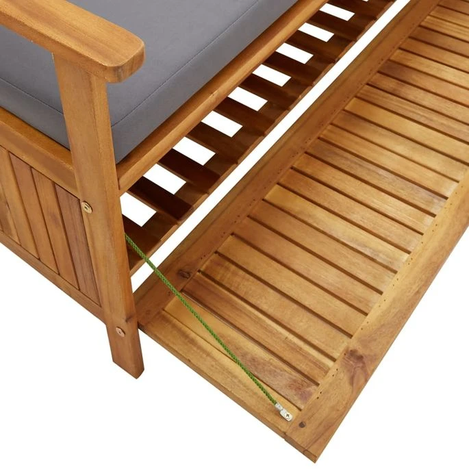 Banc De Rangement De Jardin Avec Coussin 148 Cm Bois D'acacia 8 Banc De Rangement De Jardin Avec Coussin 148 Cm Bois D'acacia – Image 8