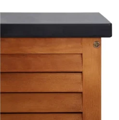 Banc De Rangement Métal Et Eucalyptus Massif Clair Amty 117 Cm -Le Coin Jardin banc de rangement metal et eucalyptus massif clair 117 cm 3666722894401 400427