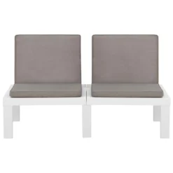 Bancs De Salon De Jardin Avec Coussins 2 Pcs Plastique Blanc -Le Coin Jardin bancs de salon de jardin avec coussins 2 pcs plastique blanc 3666722434768 810468