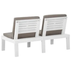 Bancs De Salon De Jardin Avec Coussins 2 Pcs Plastique Blanc -Le Coin Jardin bancs de salon de jardin avec coussins 2 pcs plastique blanc 3666722434768 810470