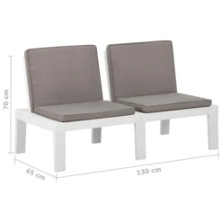 Bancs De Salon De Jardin Avec Coussins 2 Pcs Plastique Blanc -Le Coin Jardin bancs de salon de jardin avec coussins 2 pcs plastique blanc 3666722434768 810472