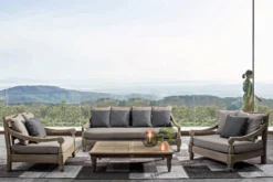 Canapé De Jardin En Bois Teck Avec Coussins Taupe Balou -Le Coin Jardin canape de jardin en bois teck avec coussins taupe balou 3666722592345 1392509