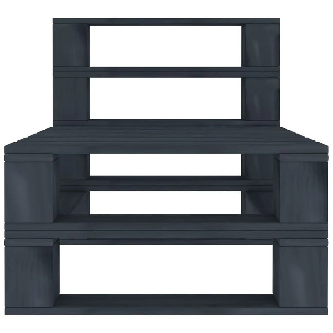 Canapé De Milieu Palette De Jardin Bois Gris 2 Canapé De Milieu Palette De Jardin Bois Gris – Image 2