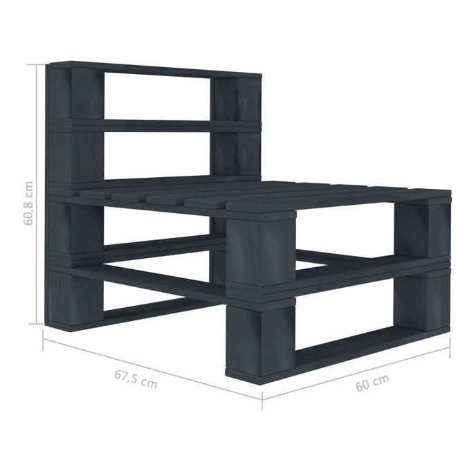 Canapé De Milieu Palette De Jardin Bois Gris 5 Canapé De Milieu Palette De Jardin Bois Gris – Image 5