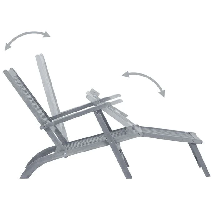 Chaise De Terrasse Avec Repose-pied Et Coussin Acacia Solide 21 4 Chaise De Terrasse Avec Repose-pied Et Coussin Acacia Solide 21 – Image 4