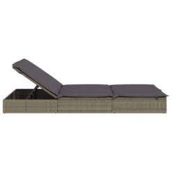 Chaise Longue à 2 Places Avec Coussins Gris Résine Tressée -Le Coin Jardin chaise longue a 2 places avec coussins gris resine tressee 3666722932233 1514181