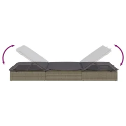 Chaise Longue à 2 Places Avec Coussins Gris Résine Tressée -Le Coin Jardin chaise longue a 2 places avec coussins gris resine tressee 3666722932233 1514185