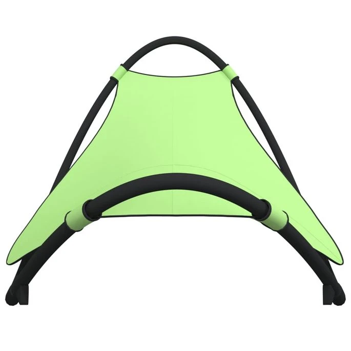 Chaise Longue à Bascule Avec Roues Acier Et Textilène Vert 3 Chaise Longue à Bascule Avec Roues Acier Et Textilène Vert – Image 3