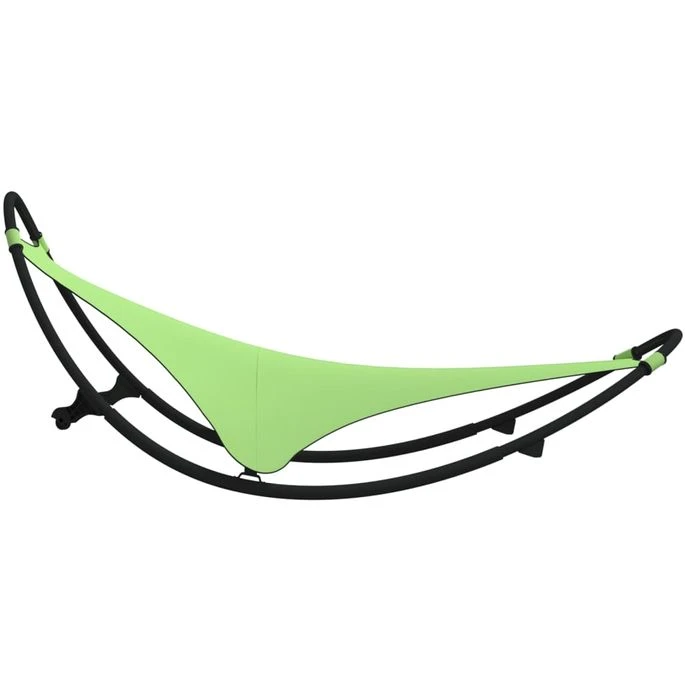 Chaise Longue à Bascule Avec Roues Acier Et Textilène Vert 4 Chaise Longue à Bascule Avec Roues Acier Et Textilène Vert – Image 4