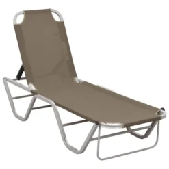 Chaise Longue Aluminium Et Textilène Taupe
