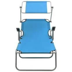 Nouveaux produits -Le Coin Jardin chaise longue avec auvent acier bleu 3666722364010 936102