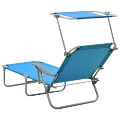 Chaise Longue Avec Auvent Acier Bleu -Le Coin Jardin chaise longue avec auvent acier bleu 3666722364010 936103